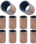 10 Pcs Sleeve Bearings Set 8mm Bore 10mm OD 15mm Length Wrapped Oilless Bronze Sintered Composite Coated Carbon Steel Plain Bearings