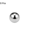 Close-up of 8mm Chrome Steel Precision Ball from 20 pack, polished smooth surface, G10 Grade AISI 52100, for ball bearings and projects.