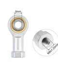 8mm rod end bearing with M8x1.25 female right hand thread, SI8T/K spherical rod end, carbon steel housing, chrome plated ball