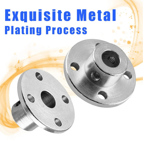Two metal flange shaft couplings with plating process, Four Pack 8mm Flange Shaft Couplings With 16mm Body And 8mm Bore 16mm Outer Diameter