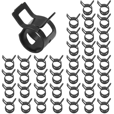 20 Pcs 5/16 Inch ID Spring Band Type Clamps 8mm Fuel Hose Clamps Fasteners Black Spring Hose Clips For Fuel Line Water Pipe And Air Tube Hose High Quality Tight Seal And Easy Installation Kit