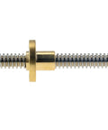 16 Piece 150mm Linear Motion Set lead screw close-up, brass nut for 3D printers, CNC machines, automation systems
