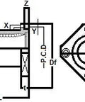 Technical diagram of KBK8GUU NB Bearing 8mm Ball Bushings Linear Motion Bearing, showcasing dimensions and layout for precise installation.