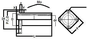 Technical diagram of SMSK8GWUUE NB 8mm Slide Bush Bushings Motion Linear Bearing for automation systems.