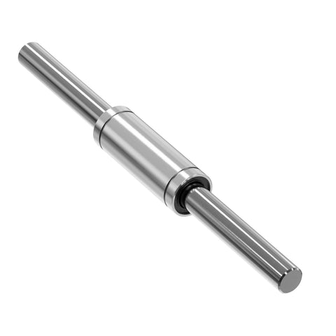 8mm Bore Linear Bearings with Rubber Seals, 2-Pack, 15mm OD, 45mm Length showcased on steel shaft for CNC and 3D printers