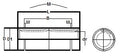 Technical diagram of KB8GW NB Bearing 8mm Ball Bushings Linear Motion Bearing designed for smooth motion and stable alignment, 1-pack.