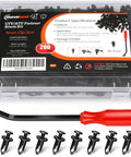 8mm Nylon Fender Fasteners For UTV ATV 200 Pcs Push Clips With Rivet Removal Tool Replacement Rivets set in box