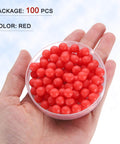 Ultra Durable 8mm PP Plastic Bearing Balls G2 Precision With Frosted Red Finish 100 Pack For DIY Projects And Machinery displayed.