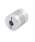 8mm To 8mm Shaft Coupling 30mm Length 25mm Diameter Aluminum Alloy Stepper Motor Coupler, silver, for CNC Machine and 3D Printer