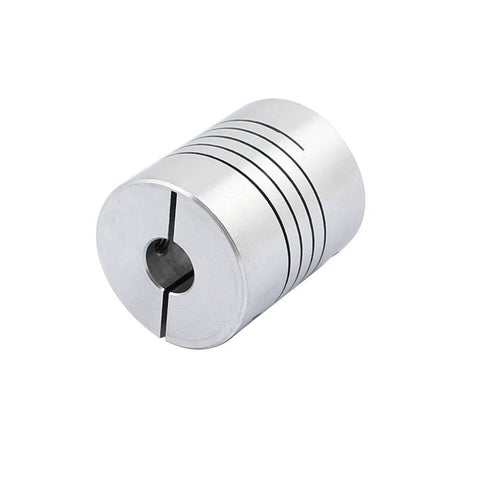 8mm To 8mm Shaft Coupling 30mm Length 25mm Diameter Aluminum Alloy Stepper Motor Coupler, silver, for CNC Machine and 3D Printer