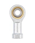 8mm rod end bearing with M8x1.25 female right hand thread, SI8T/K spherical rod end ball joint, carbon steel, front view