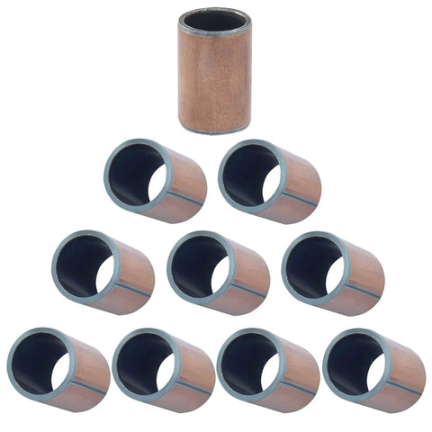 10 Pcs Sleeve Bearings Set 8mm Bore 10mm OD 15mm Length Wrapped Oilless Bronze Sintered Composite Coated Carbon Steel Plain Bearings For Engineering Machinery And Automotive Applications Low Friction Durable Long Life