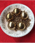 Bowl containing 8mm 200pcs Solid Pure Copper Balls - Brass Ball Bead for machinery, valves, and art beads use