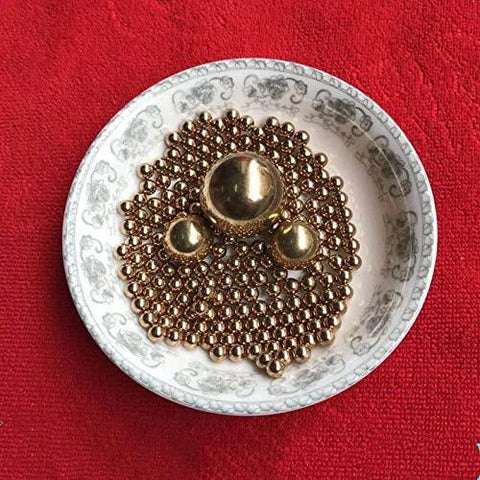 8mm 200pcs Solid Pure Copper Balls - Brass Ball Bead in decorative dish, showcasing precision-made copper beads for various uses