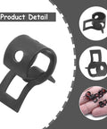 50 Pack 8mm ID Spring Band Clamps For Fuel Hose, Air Tube And Water Line, close-up of metal clamp with 8mm band width