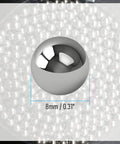 304 Stainless Steel Bearing Balls 8 Millimeter Precision Solid Ball Bearings Pack Of 25 front view showing size