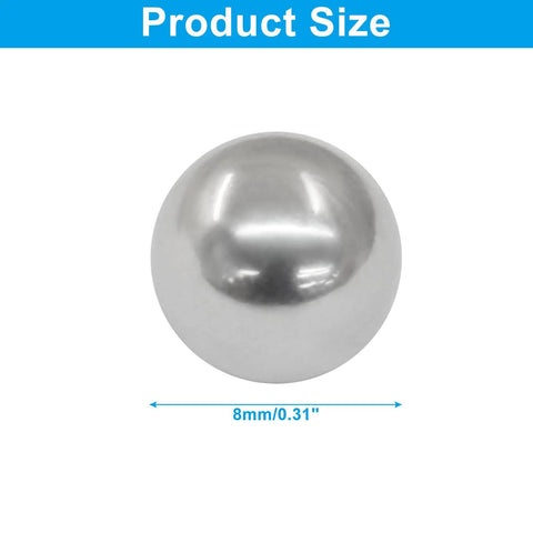 Paquete Premium de 50 unidades 8mm Stainless Steel Bolas de rodamiento 304 Grado 0.31 Inch Rodamientos de precisión tamaño G200, 28HRC, de alta calidad, resistentes a la corrosión y al desgaste.