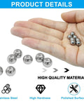 Tomarse de la mano 8mm 304 stainless steel bolas de rodamiento, mostradas en una 50-pack Paquete Premium de 50 unidades 8mm Stainless Steel Bolas de rodamiento 304 Grado 0.31 Inch Bolas de precisión tamaño G200, 28HRC. Rodamientos de alta calidad, resistentes a la corrosión y al desgaste, para proyectos mecánicos.