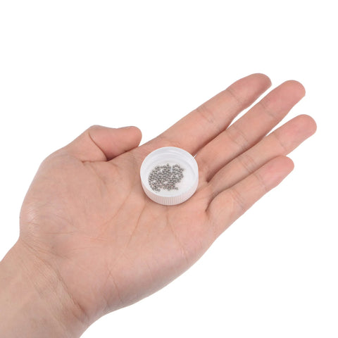 8mm Bearing Balls 304 Stainless Steel G100 Pro Grade Precision 50 Pieces held in a hand for mechanical projects and high precision fits