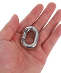 HEALEEP 8mm stainless steel chain connector with quick-connect clasp held in hand