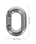 8mm stainless steel chain connector, oval quick-connect with two screws
