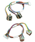 10 pair 8mm Micro Stepper Motor 2-Phase 4-Wire DC 5-6V with Connection line +gear, showing wiring and gears