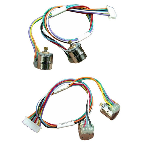 10 pair 8mm Micro Stepper Motor 2-Phase 4-Wire DC 5-6V with Connection line +gear, showing wiring and gears