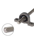 8mm t8 200mm lead screw nut set with vertical pillow bearing block, shown with close-up of lead screw details.