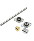 8mm T8 Lead Screw Nut Set Includes 150mm Lead Screw Pillar Bearing Block Copper Nut and Flexible Shaft Coupler