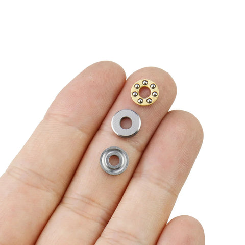 Miniature Thrust Ball Bearings 8mm Outer Diameter 3mm Bore 3 point 5 mm Thickness Chrome Steel F3 on fingertips