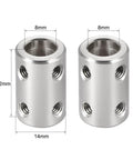 8mm to 8mm Bore Rigid Coupling Set Screw L22XD14 Stainless Steel, Shaft Coupler Connector for 3D Printers, Motor Accessories, 2pcs