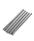 5 Pieces 8 x 100 mm Linear Motion Shaft Rods, chrome plated high carbon steel, laying in a row on a white background