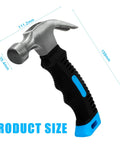8oz Claw Hammer For Camping DIY Projects Ergonomic Anti Slip Grip Compact Nail Hammer With High Carbon Steel Head