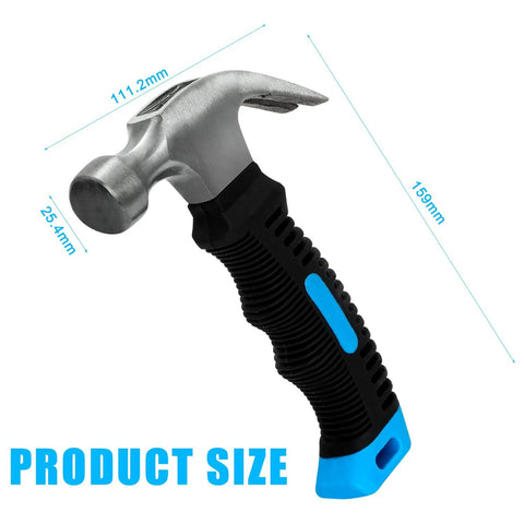 8oz Claw Hammer For Camping DIY Projects Ergonomic Anti Slip Grip Compact Nail Hammer With High Carbon Steel Head