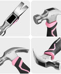 8 Oz Claw Hammer With Fiberglass Handle For Easy DIY Projects, Forged Hardened Steel Head For Precise Nailing, Lightweight