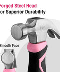 8 Oz Claw Hammer With Fiberglass Handle For Easy DIY Projects, Forged Hardened Steel Head For Precise Nailing, Lightweight Yet Durable