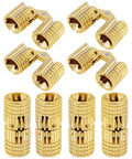 8 Pcs 8mm Hidden Brass Barrel Hinges For DIY Jewelry Boxes And Hand Craft Projects, 180 Degree Opening, Concealed Furniture Hinges