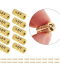 8 Pcs 8mm Hidden Brass Barrel Hinges For DIY Jewelry Boxes And Hand Craft Projects, showing close-up of polished hinges and screws