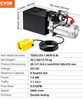 8 Quart Hydraulic Power Unit with Double Acting Dump Trailer Pump, 0.91 GPM Flow Rate, 3200 PSI, DC 12V Hydraulic Pump