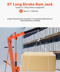 Heavy Duty 8 Ton Hydraulic Long Ram Jack For Engine Hoists With Air Pump And Clevis Base Cylinder VEVOR in action lifting box
