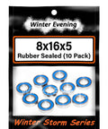 8x16x5mm ABEC 3 Bearings 688-2RS 10 Pack Premium Quality Bearings for RC Cars Drones with blue rubber seals packaging