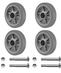 8x2 Inch Heavy Duty Caster Wheels Set Of 4 Up To 3600 Pound Capacity Industrial Rubber Flat Tread Casters with bolts