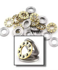 Thrust Ball Bearing 8mm Bore 22mm Outer Diameter 7mm Width Chrome Steel Single Direction 10 Pack with brass cages, scattered view
