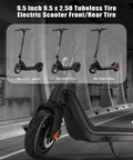 9.5 x 2.50 Off-Road Tire 9.5 Inch Tubeless Tire for KQI3 Electric Scooter Accessories Front Rear Replacement Tire shown on scooters