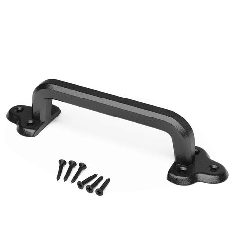 Heavy Duty 9 Inch Antique Barn Door Handle Large Rustic Retro Cast Iron Handle For Gates Garages Sheds And Furniture Black Powder Coated Finish