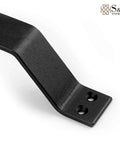 9 Inch Sliding Barn Door Handle Set In Black For Interior And Exterior Doors, Heavy Duty Pull Handle For Sliding Barn Doors, Easy To Install, Rust Resistant Carbon Steel With Frosted Black Finish, close-up view