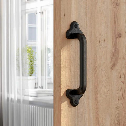 Heavy Duty 9 Inch Antique Barn Door Handle Large Rustic Retro Cast Iron Handle for Gates Garages Sheds and Furniture Black