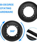 360-degree view of 8 Pack 9 Inch Black Lazy Susan Turntable Bearing Plates And Base Set For Heavy Duty Rotating Tables And Workstations