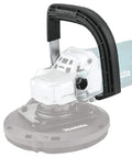 Close-up of the 9 Inch Concrete Planer with Dust Extraction Shroud For Durable Surface Finishing, showing handle and motor.