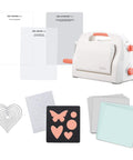 9 Inch Adjustable Die Cutting And Embossing Machine Starter Kit for paper, fabric, DIY crafts with accessories shown, including dies
